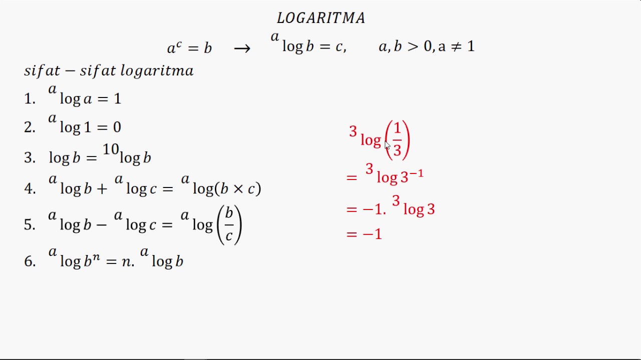 contoh soal logaritma beserta jawabannya